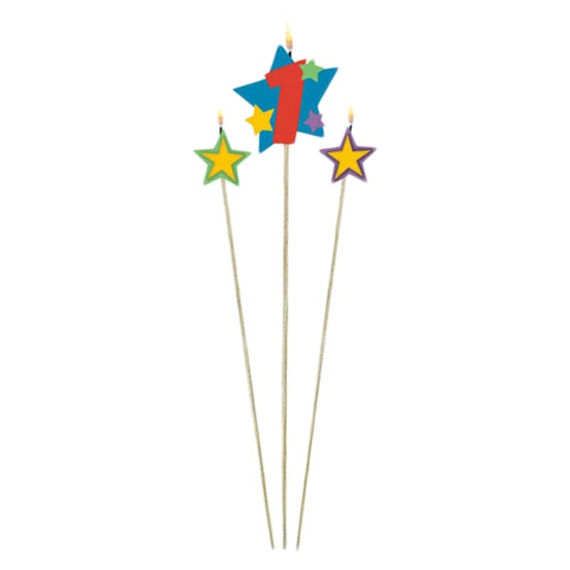 Number 1 Star Birthday Candle