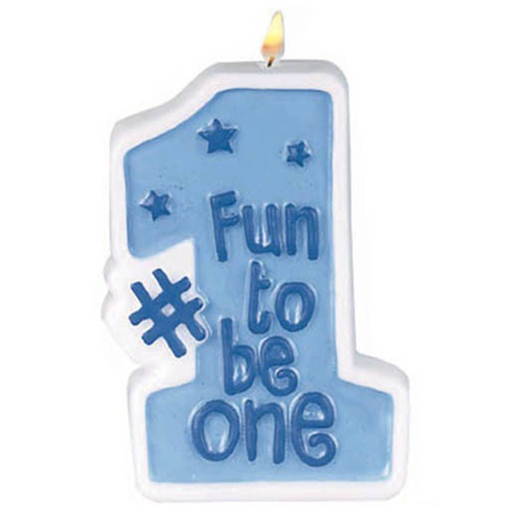 Party Centre - Boys 1st Birthday #1 Candle