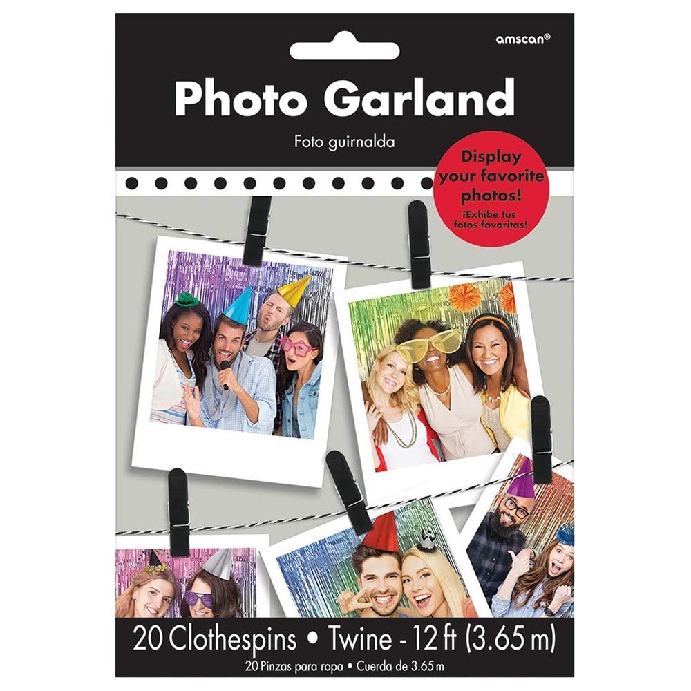 أمسكان - زينة تعليق الصور للحفلات - أبيض وأسود