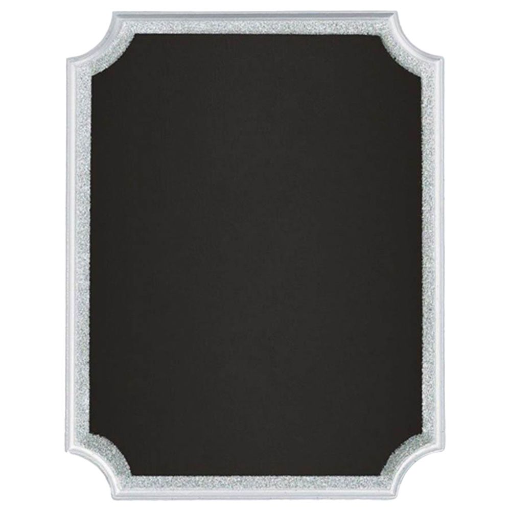 أمسكان - زينة حفلات - لافتة لوح طبشور - فضي لامع