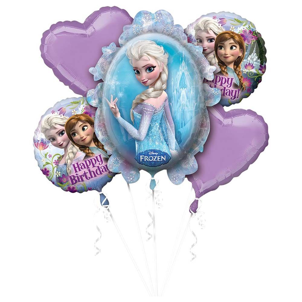 Anagram - 5pcs Disney Frozen Birthday Balloon Bouquet
