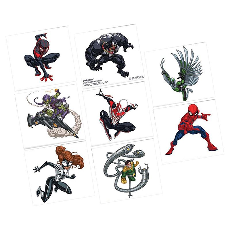 Party Centre - Spider-Man Webbed Tattoo Favors 8pcs
