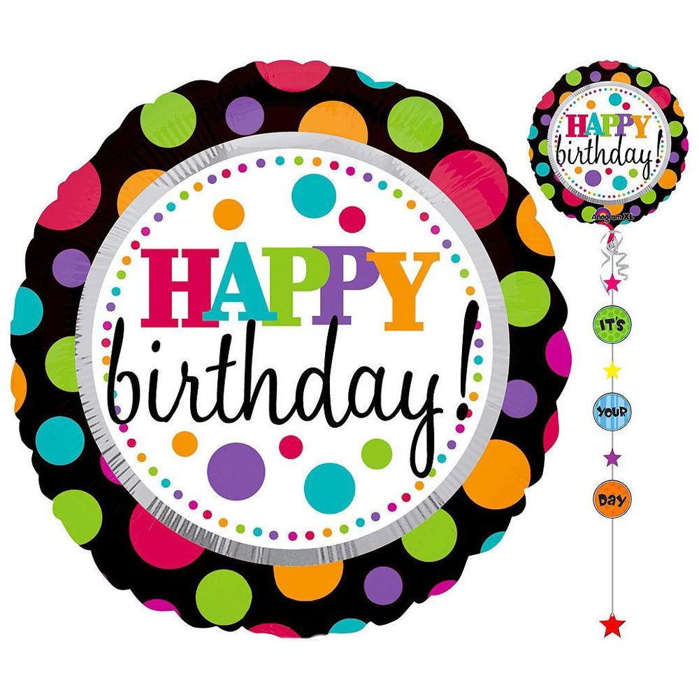 Anagram - Happy Birthday Dots Drop-A-Line Balloon 32 x 90in