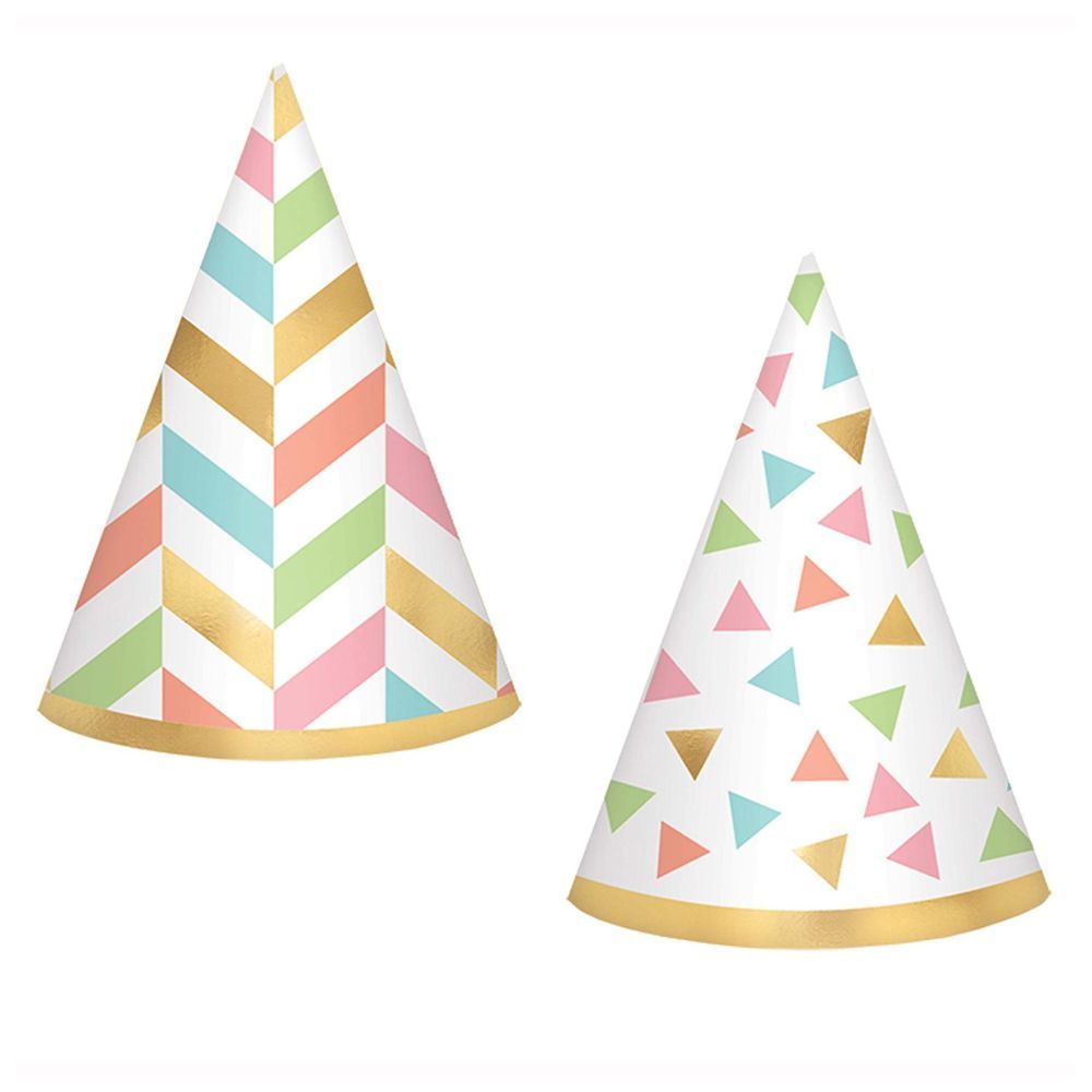 Amscan - Confetti Fun Foil Mini Hats 10cm, 12pcs