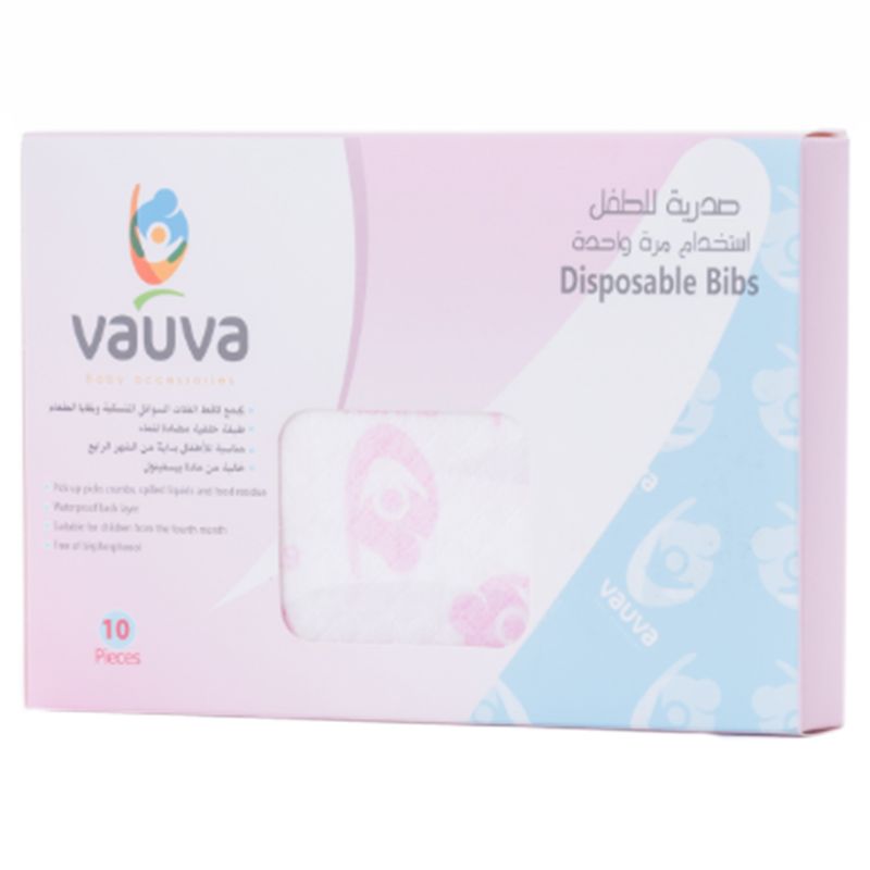 فوفا مريلة أطفال للاستعمال مرة واحدة زهري