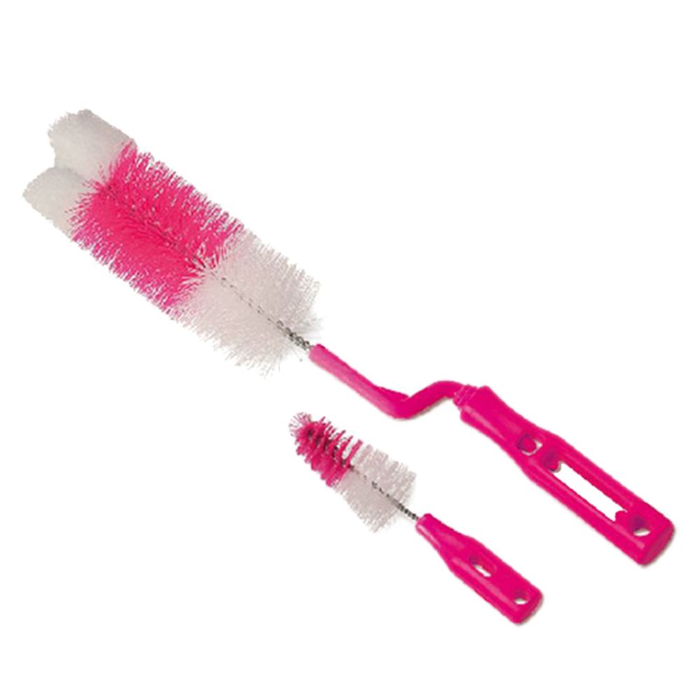 Farlin - Bottle & Nipple Brushes with Header - Pink
