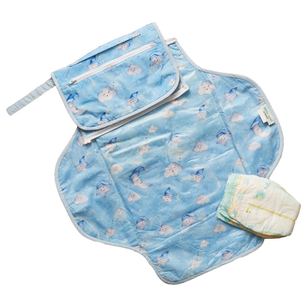 Little West Street - Celestial Blue Organic Diaper Clutch