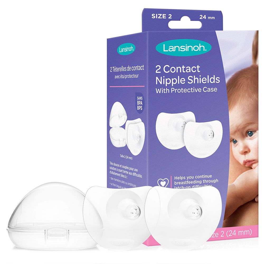 Lansinoh - Contact Nipple Shields Size 2 - Pack of 2 - 24mm