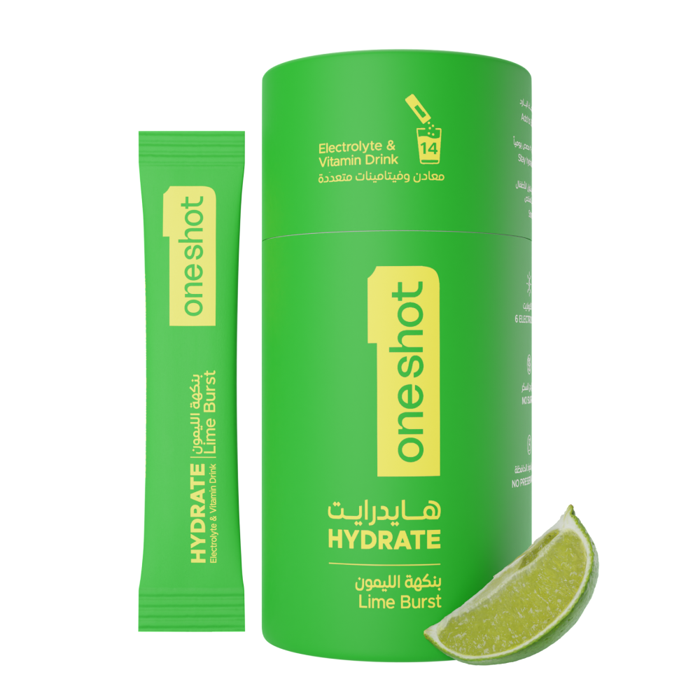 oneshot - Electrolyte Hydration Sticks - Lime Burst - 14 Sticks