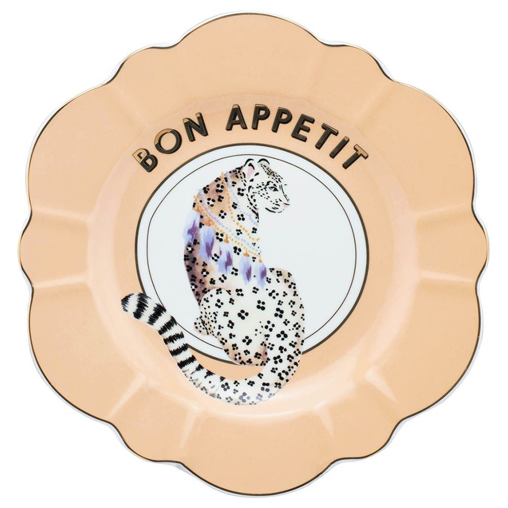 Yvonne Ellen - Leopard Flower Plate - 23cm - Orange