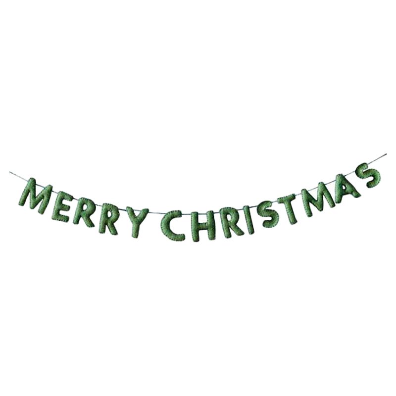 Ginger Ray - Felt Merry Christmas Bunting Banner - Green