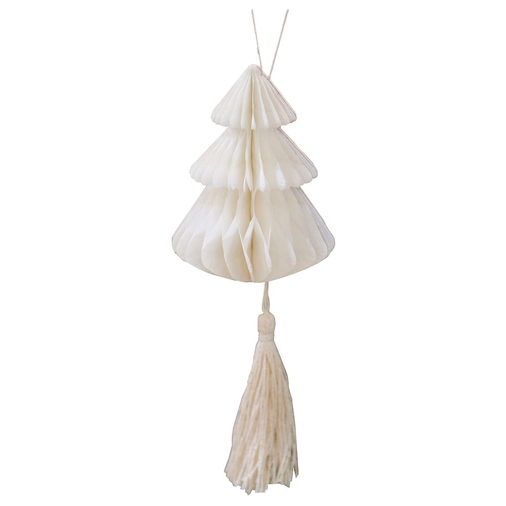 Ginger Ray - Honeycomb Christmas Decorations w/ Macrame Tassels