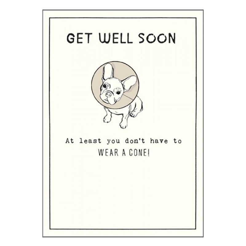 Etched - Pug Wear A Cone Birthday Card