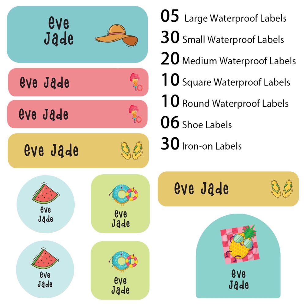 My Labels - Shoe & Iron On Waterproof Labels - Summer