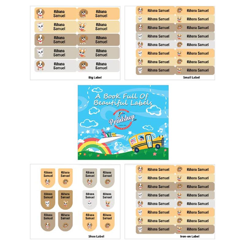 Printshop - Personalised Waterproof Labels Set - Dog