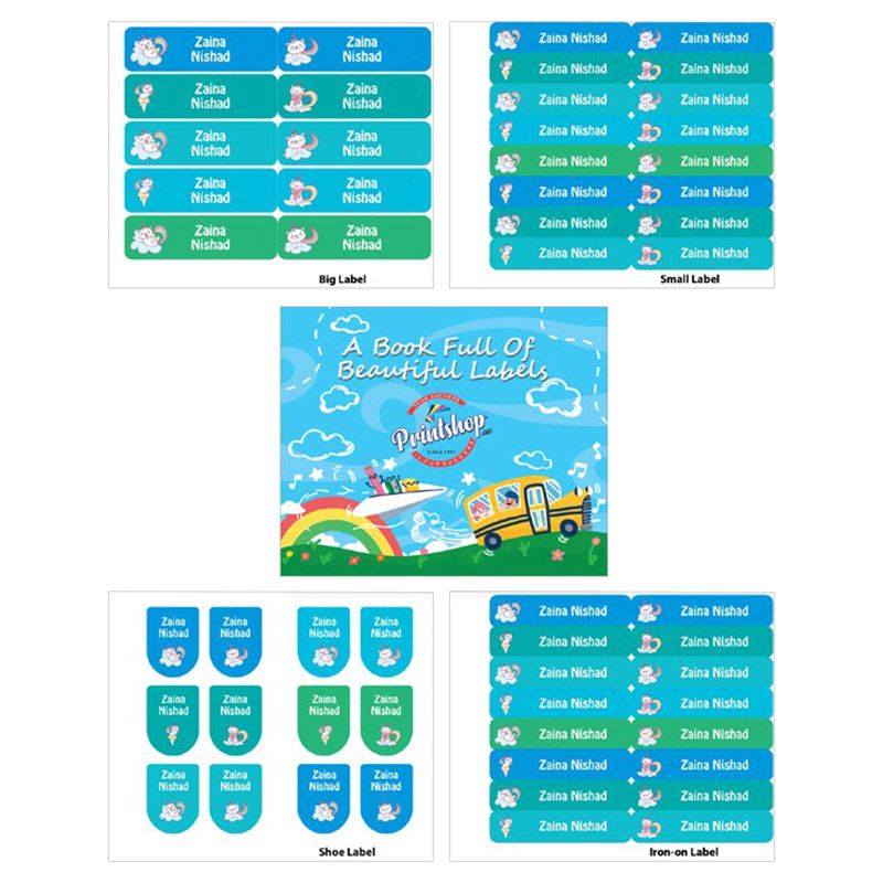 Printshop - Personalised Waterproof Labels Set - Cat