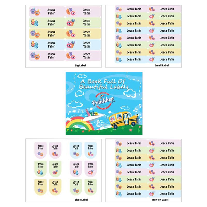 Printshop - Personalised Waterproof Labels Set - Fruits