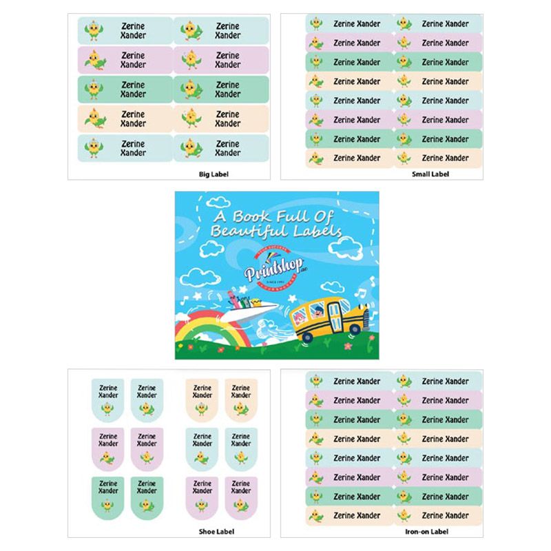 Printshop - Personalised Waterproof Labels Set - Birds 2