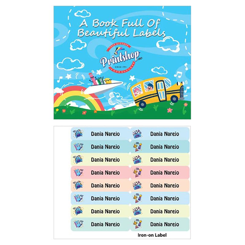 Printshop - Personalised Iron On Labels - School Materials - 16pcs