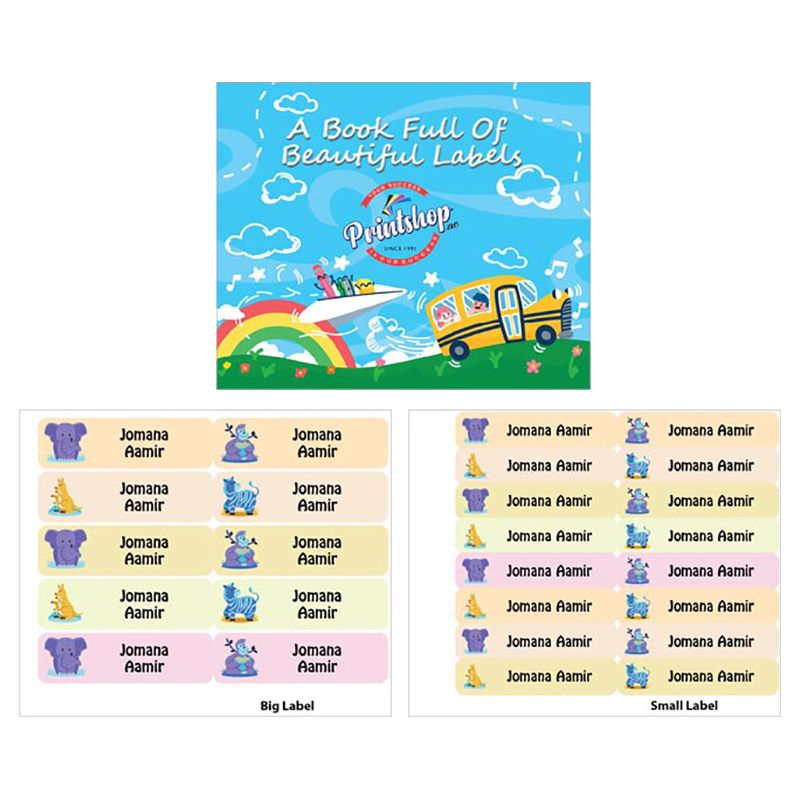 Printshop - Personalised Waterproof Labels - Mix Animals 2 - 26pcs