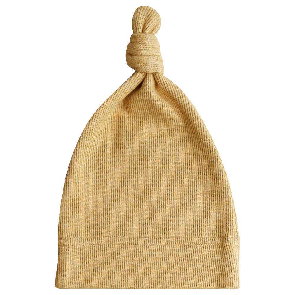 Mushie - Ribbed Beanie - Mustard Melange