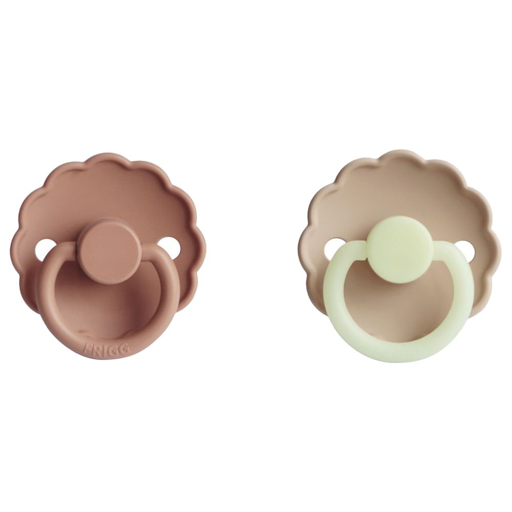FRIGG - Daisy Silicone Pacifier 6-18M 2-Pack S2 - Croissant Night/Rose Gold