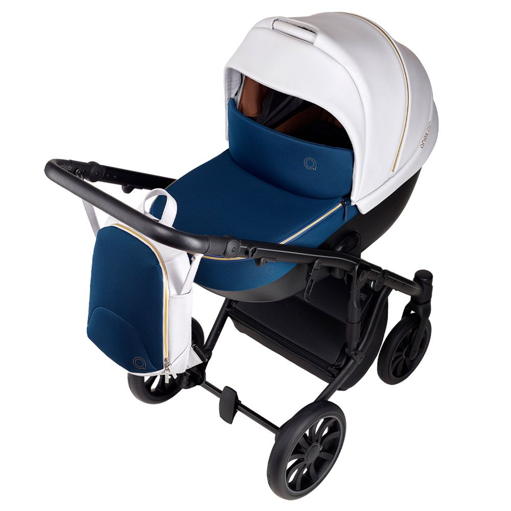 Anex - M-Type Noble QSE-05 Stroller Set - Navy/White/Leather/Gold