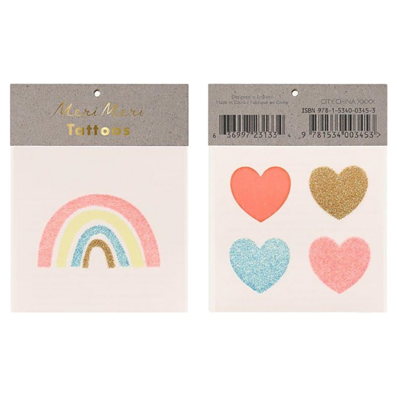 Meri Meri - Rainbow & Hearts Small Tattoos 