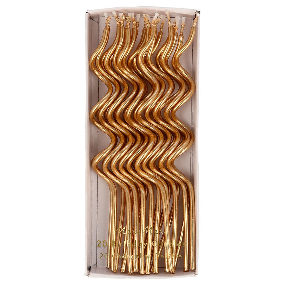 Meri Meri - Swirly Candles - Pack of 20 - Gold
