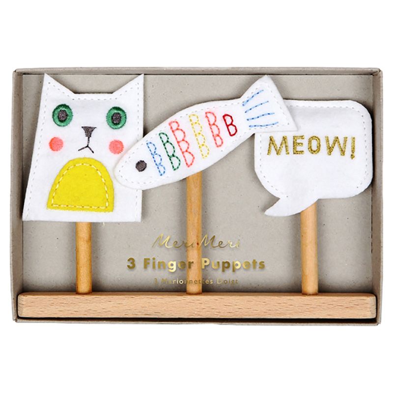 Meri Meri - Cat Finger Puppets - 3 Pcs