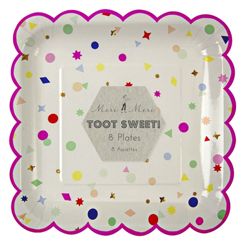 Meri Meri - Toot Sweet Charms Pink Plate 9" Pack Of 8
