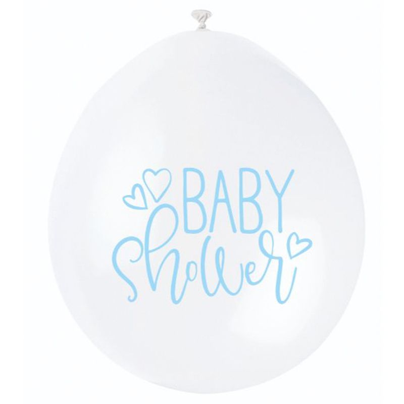 Unique - 9" Baby Shower Blue & White Assorted Balloons