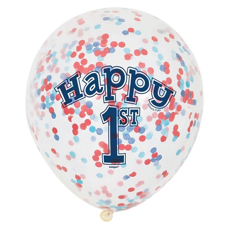 Meri Meri - Nautical Boy 1st Birthday Confetti Balloon 6 pk