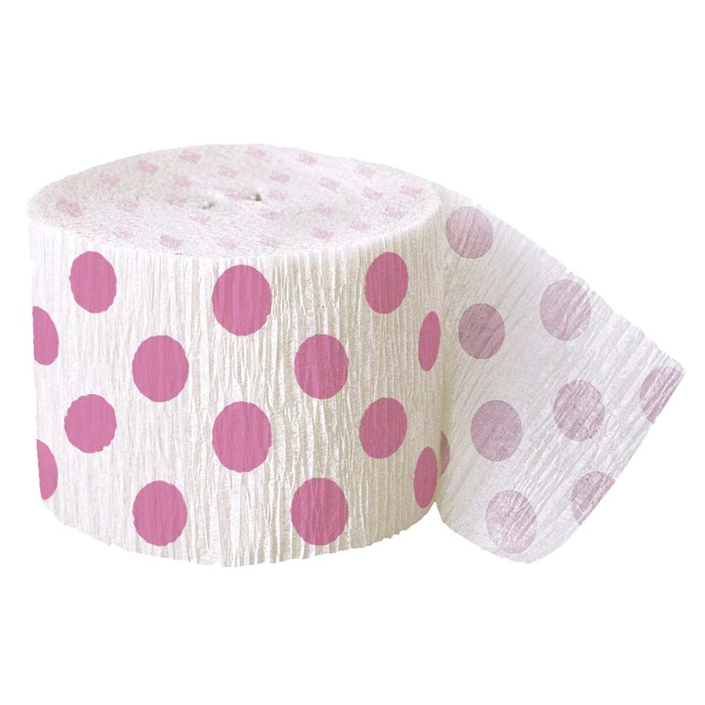 Unique - Polka Dot Party Streamers - Hot Pink