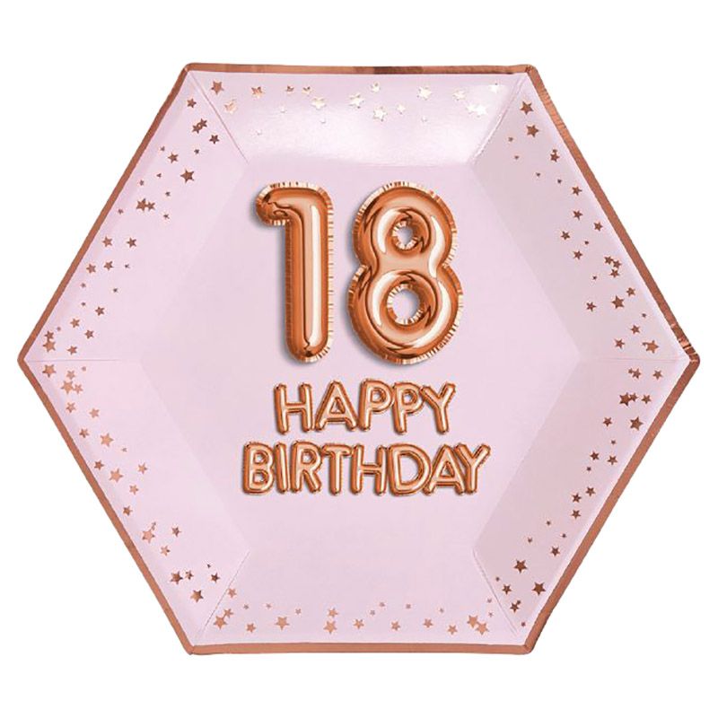 نيفيتي - غليتز غلامور - صحون ورقية - ذهبي - كبير - Happy Birthday 18