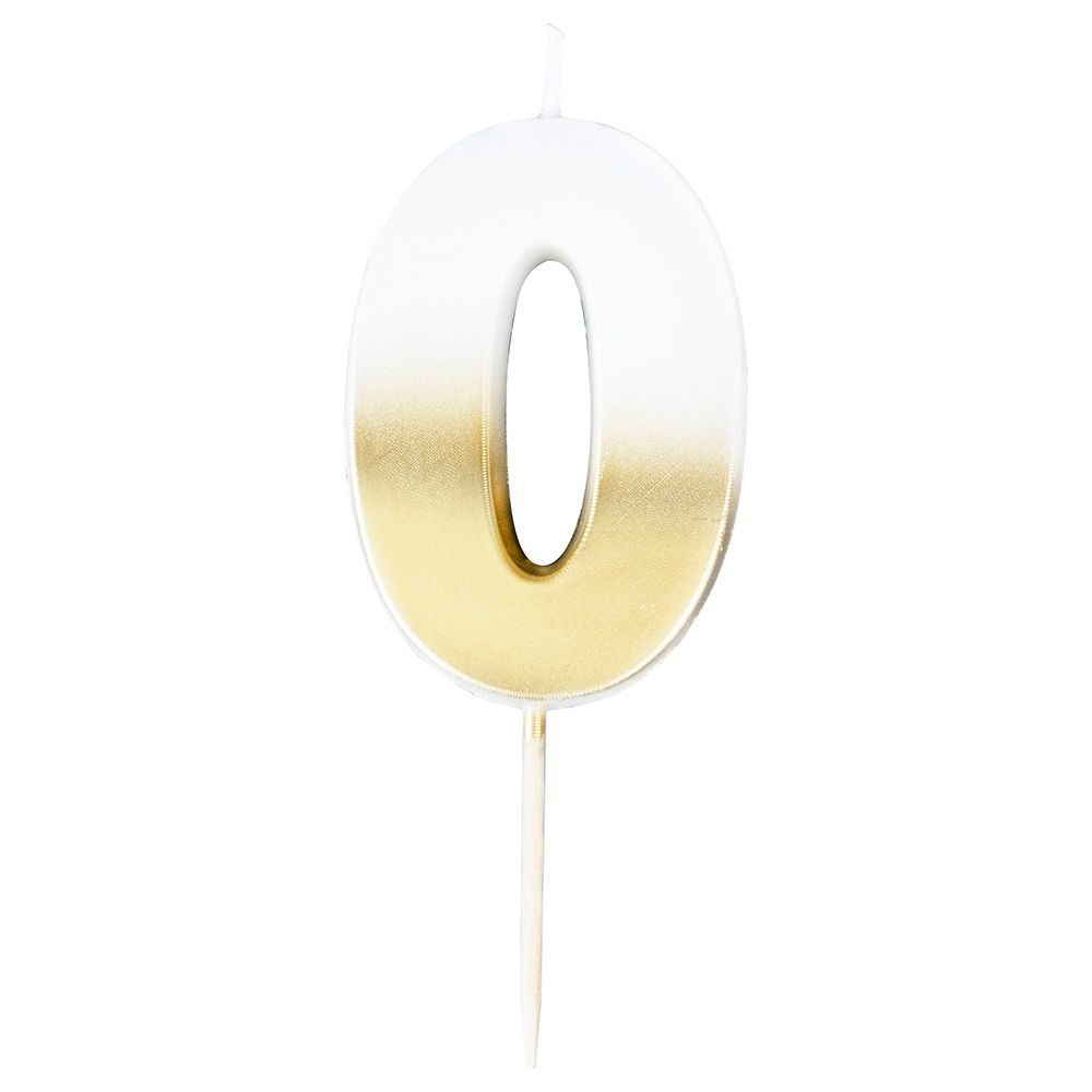 Ginger Ray - Gold Ombre 0 Number Candle