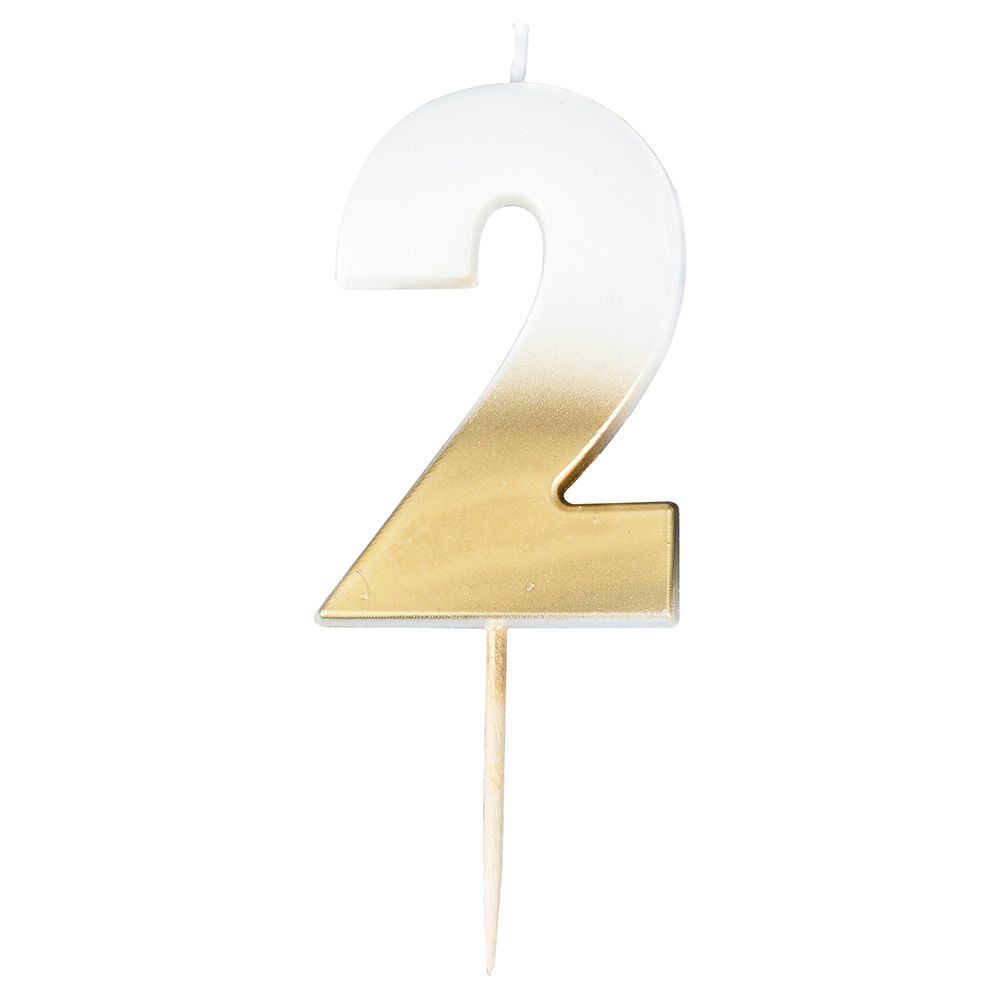 Ginger Ray - Gold Ombre 2 Number Candle