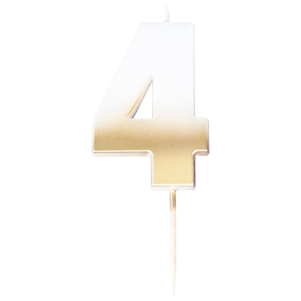 Ginger Ray - Gold Ombre 4 Number Candle