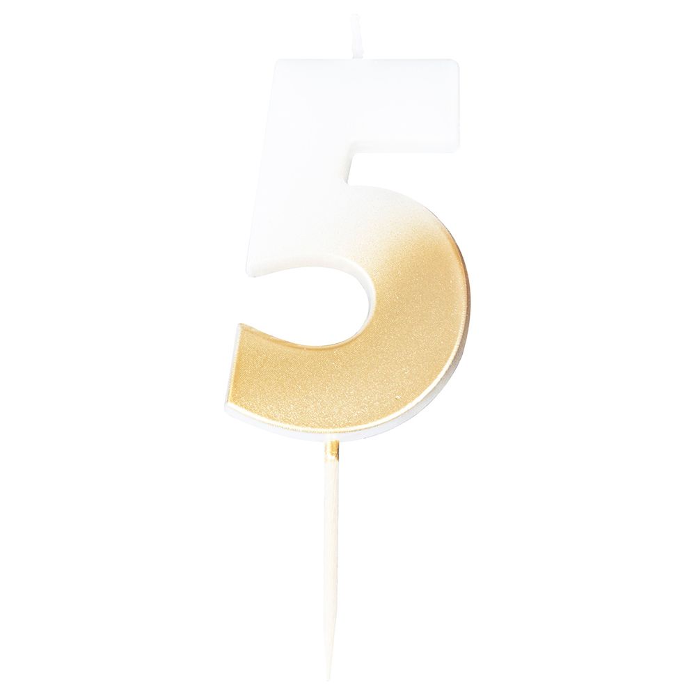 Ginger Ray - Gold Ombre 5 Number Candle
