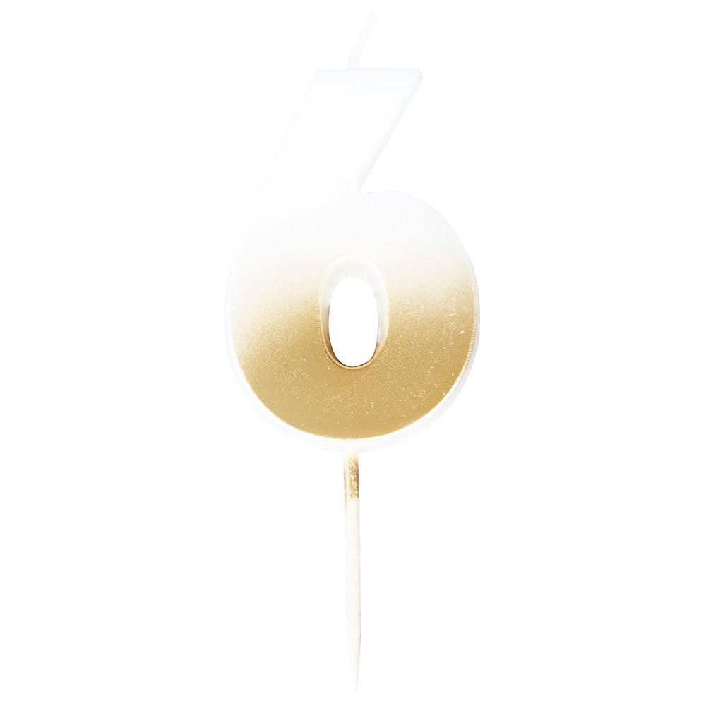 Ginger Ray - Gold Ombre 6 Number Candle