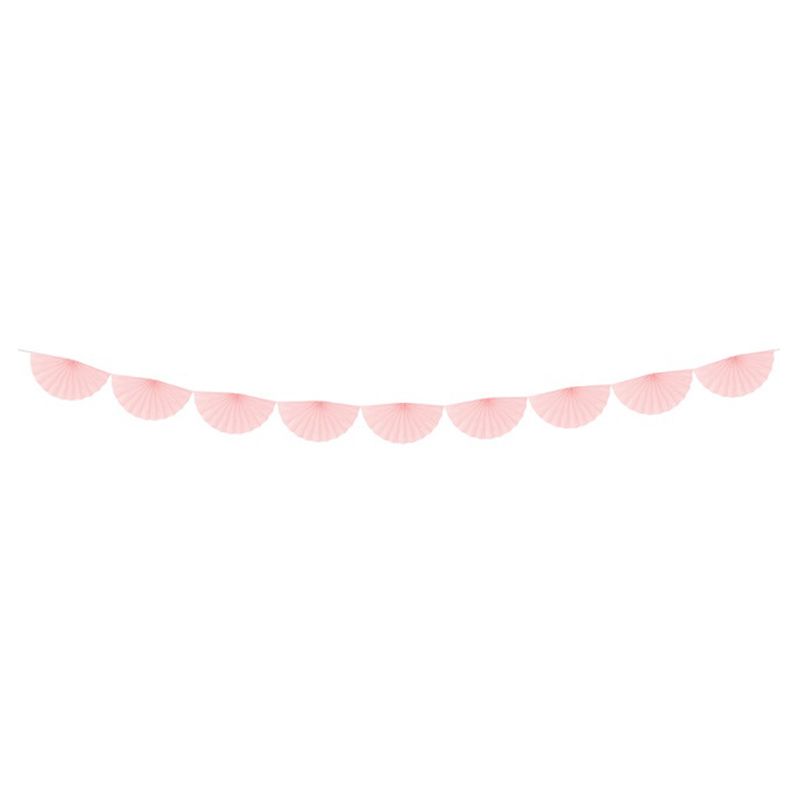 Party Deco - Tissue Garland Rosettes Light Powder Pink
