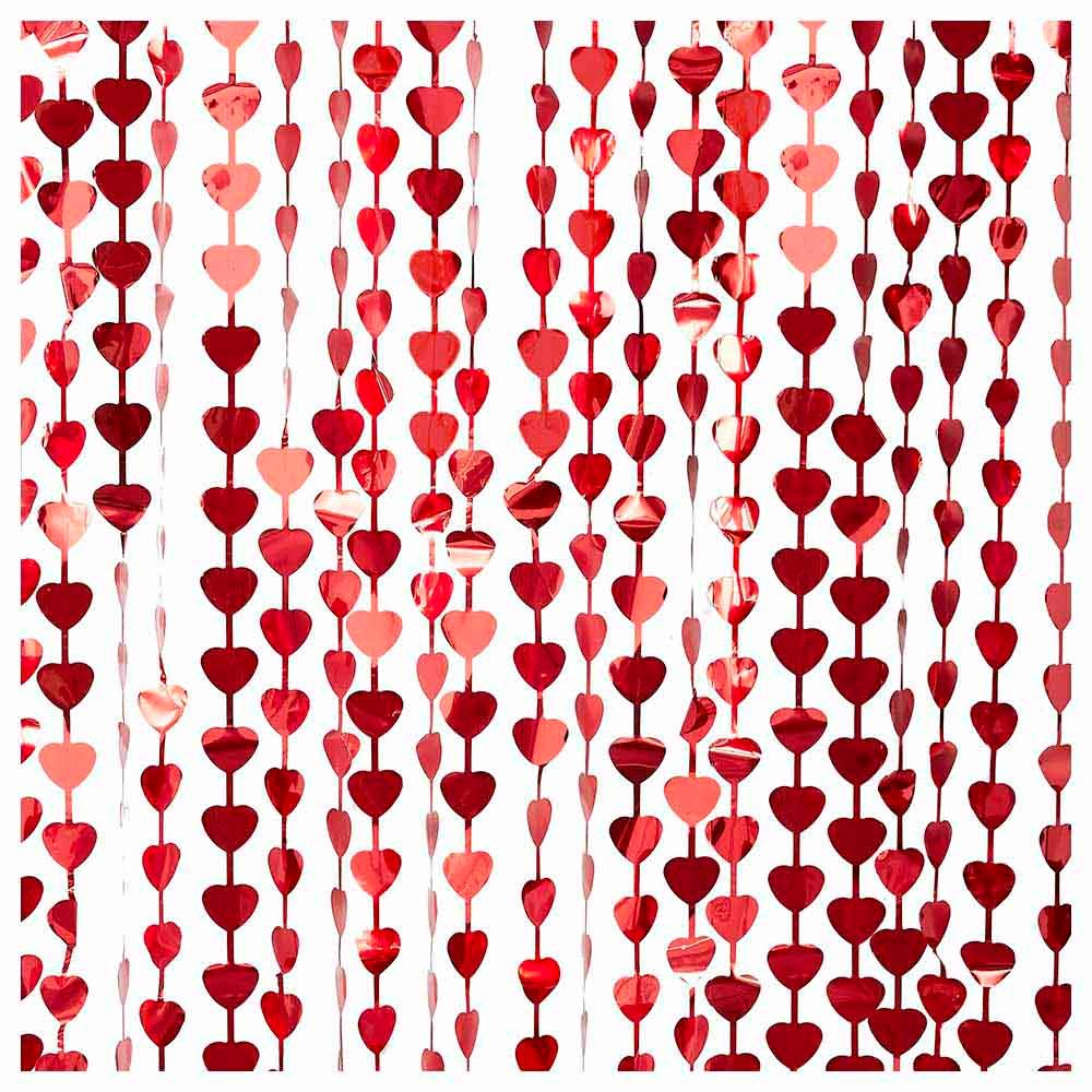 Ginger Ray - Red Heart Fringe Curtain Backdrop