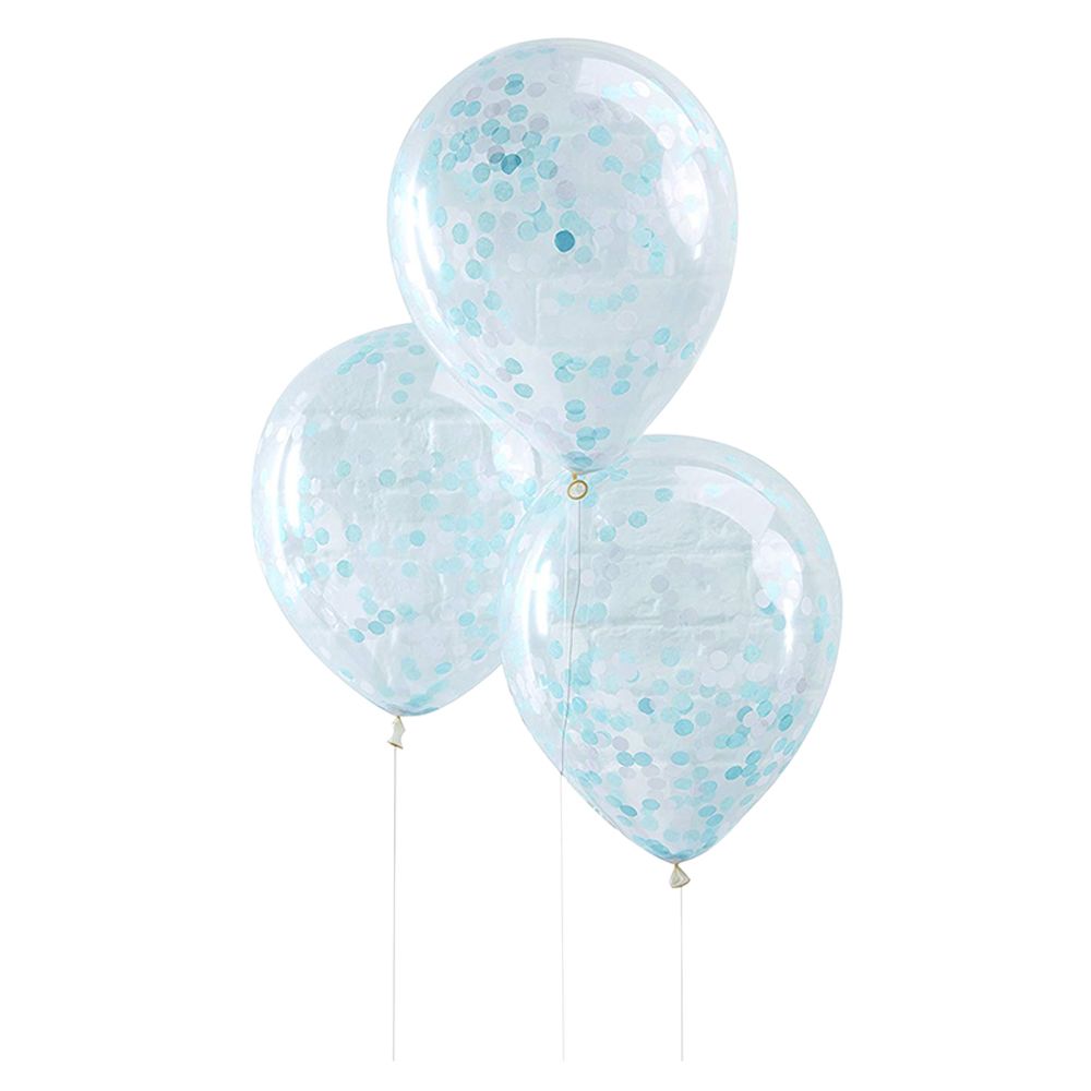 Ginger Ray - Confetti Balloons Pack Of 5 - Blue