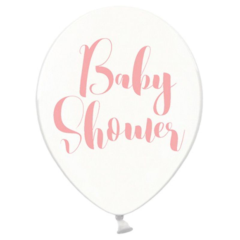 Party Deco - Pink Baby Shower Crystal Clear Balloons