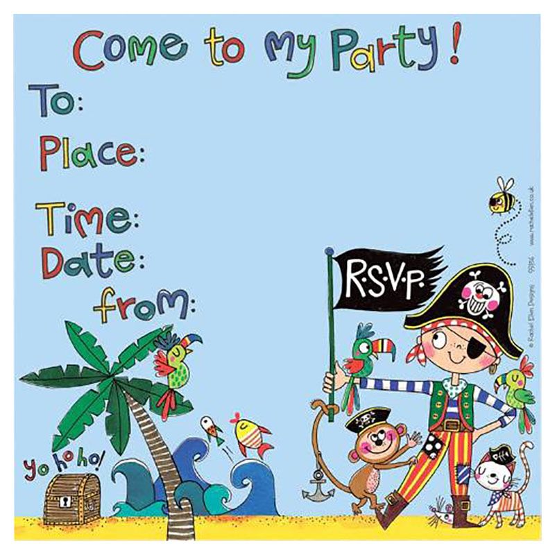 Rachel Ellen Designs - Party Invite Pirate Card