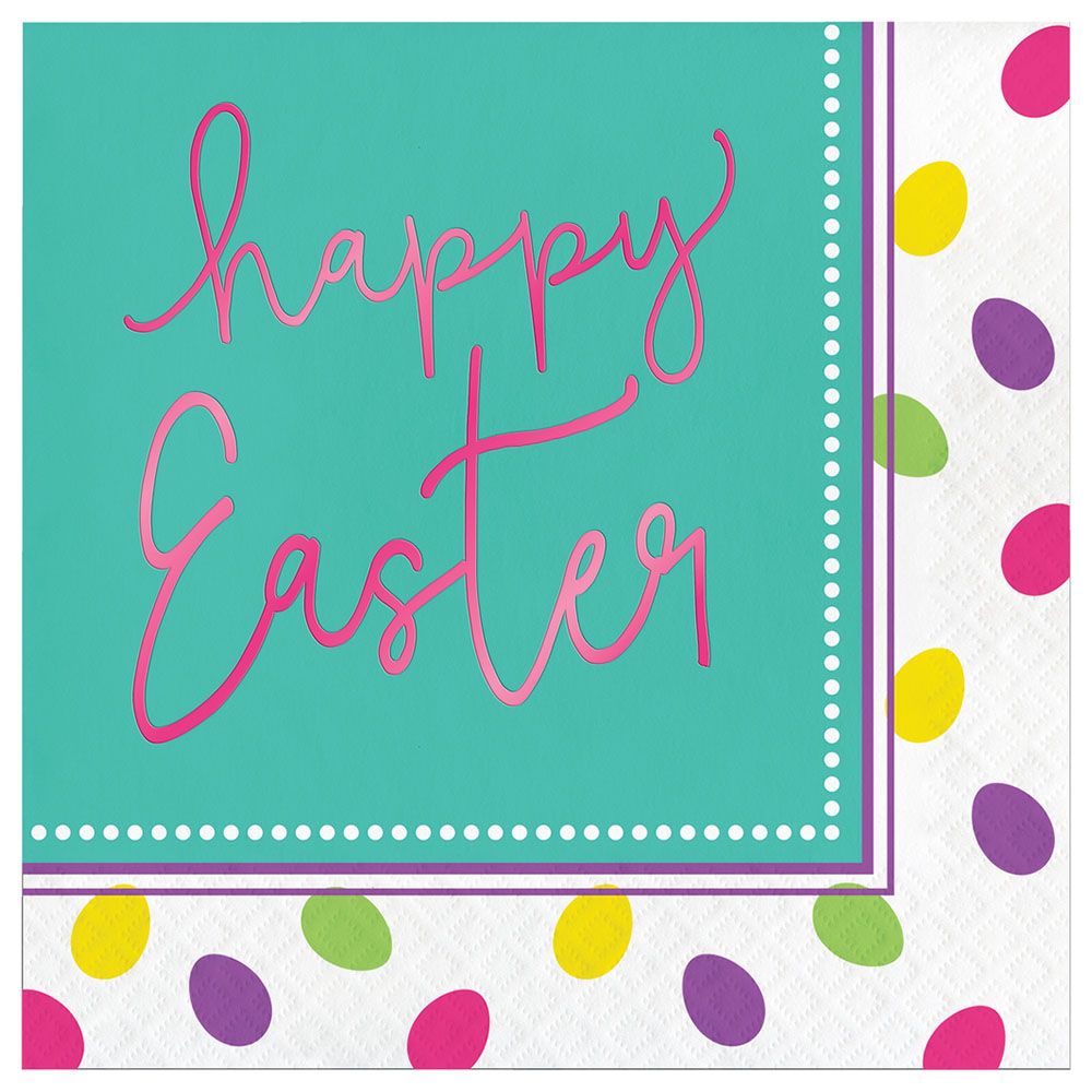Creative Converting - Foil Easter Eggs Luncheon Napkins 16pc
