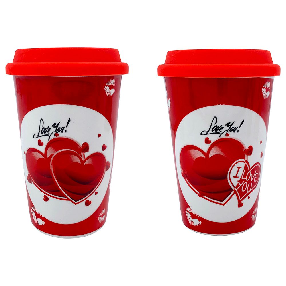 Party Magic - Valentine Mug with Lid - 12.5cm - Assorted 1pc