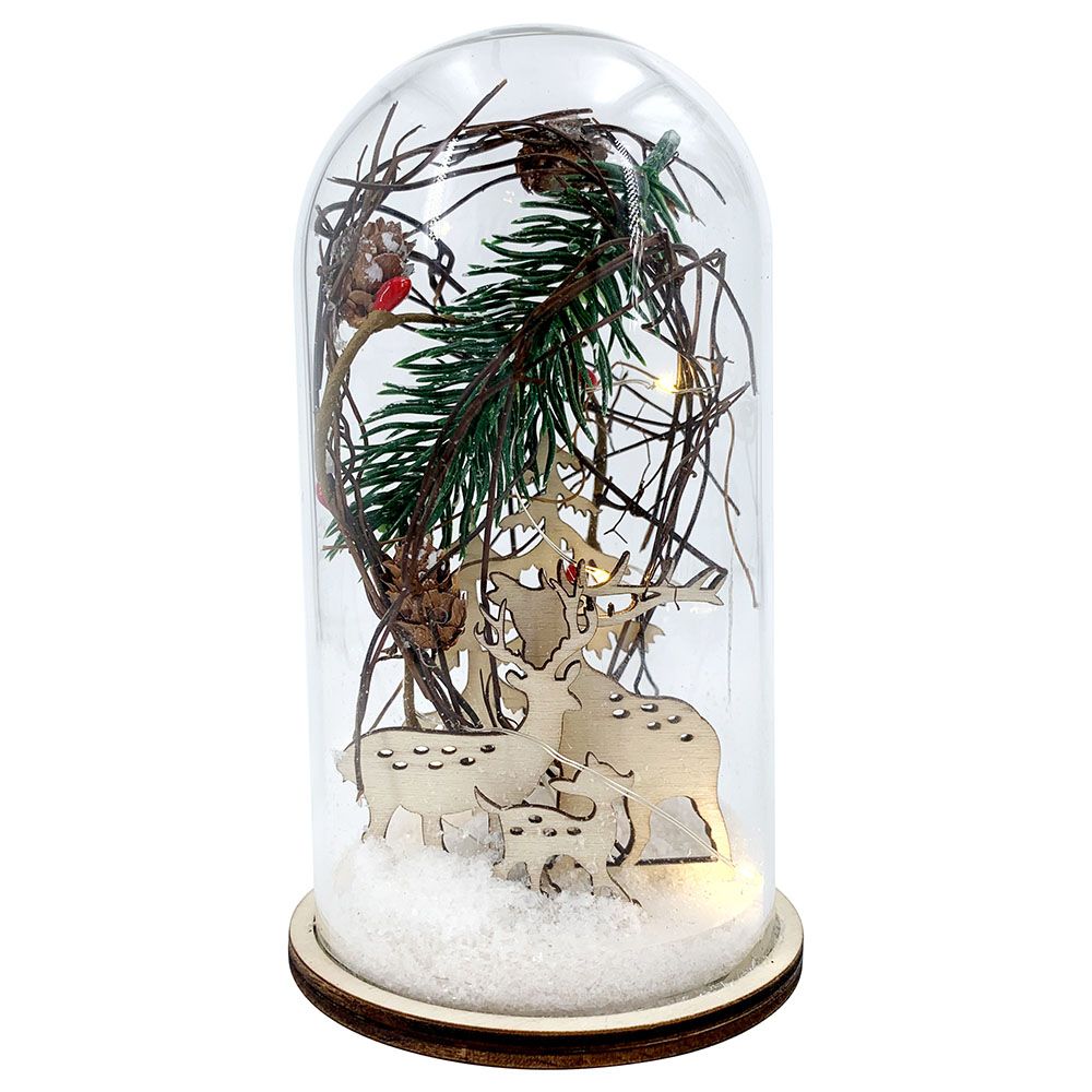 Christmas Magic - Christmas Glass Decoration with LED - 9 x 15.5 cm