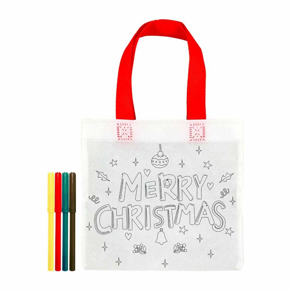 كريسماس ماجيك - شنطة يد للتلوين - Merry Christmas - 20 سم - أبيض