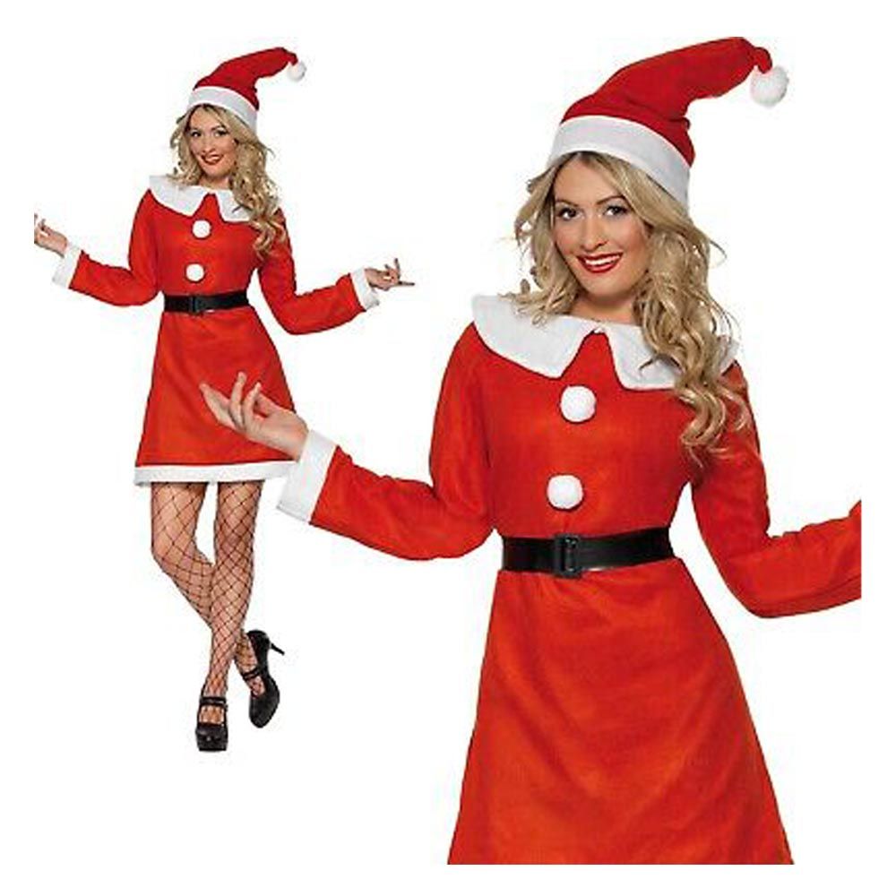 Smiffys - Miss Santa Costume withHood - Red